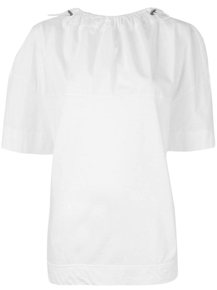 Bassike Parachute Detail Short Sleeve Blouse - White