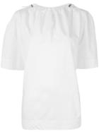 Bassike Parachute Detail Short Sleeve Blouse - White
