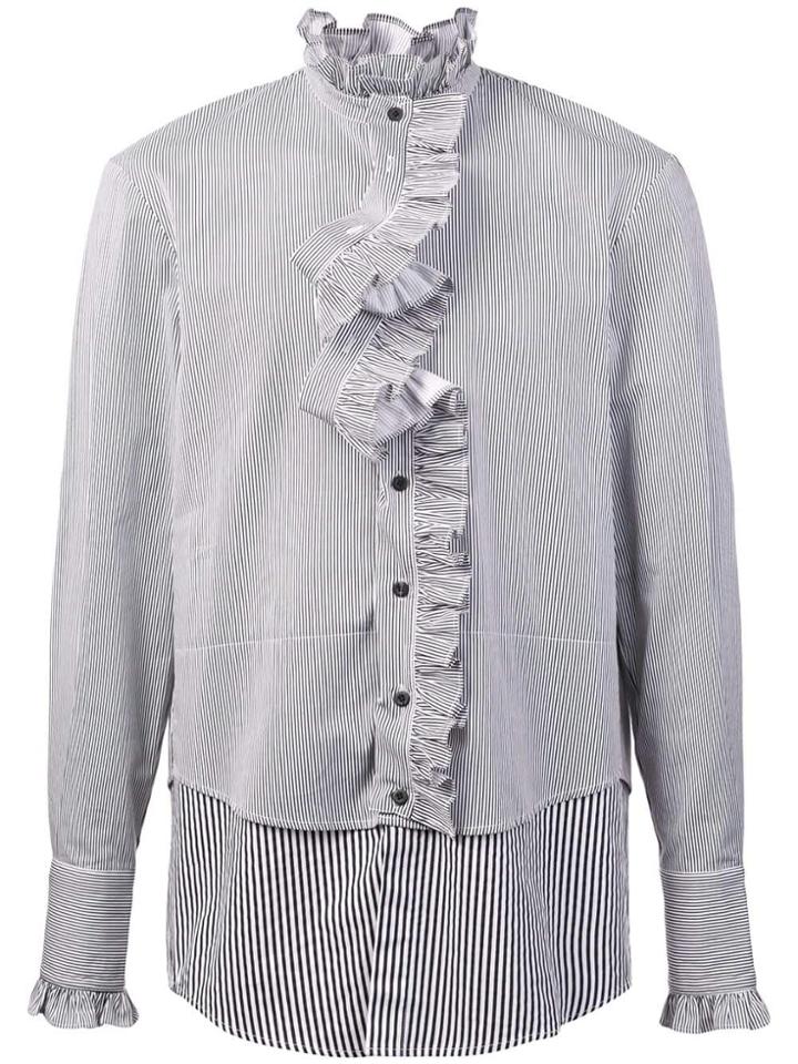 Bmuet(te) Ruffled Placket Layered Shirt - Black