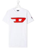 Diesel Kids Teen Logo Patch T-shirt - White