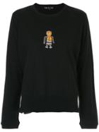 Jupe By Jackie Embroidered Long Sleeve Top - Black
