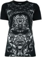 Balmain Baroque Detail T-shirt, Women's, Size: 34, Black, Cotton