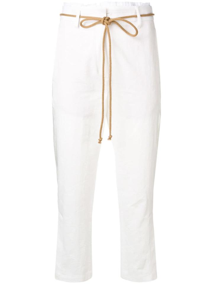 Ann Demeulemeester Cropped Tailored Trousers - White