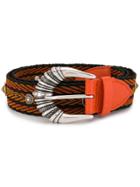 Orciani Woven Engraved Buckle Belt - Orange