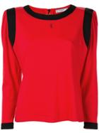 Yves Saint Laurent Pre-owned Square Shoulder Long-sleeve Top - Red