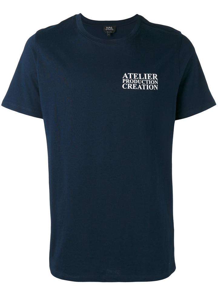 A.p.c. - Logo T-shirt - Men - Cotton - S, Blue, Cotton