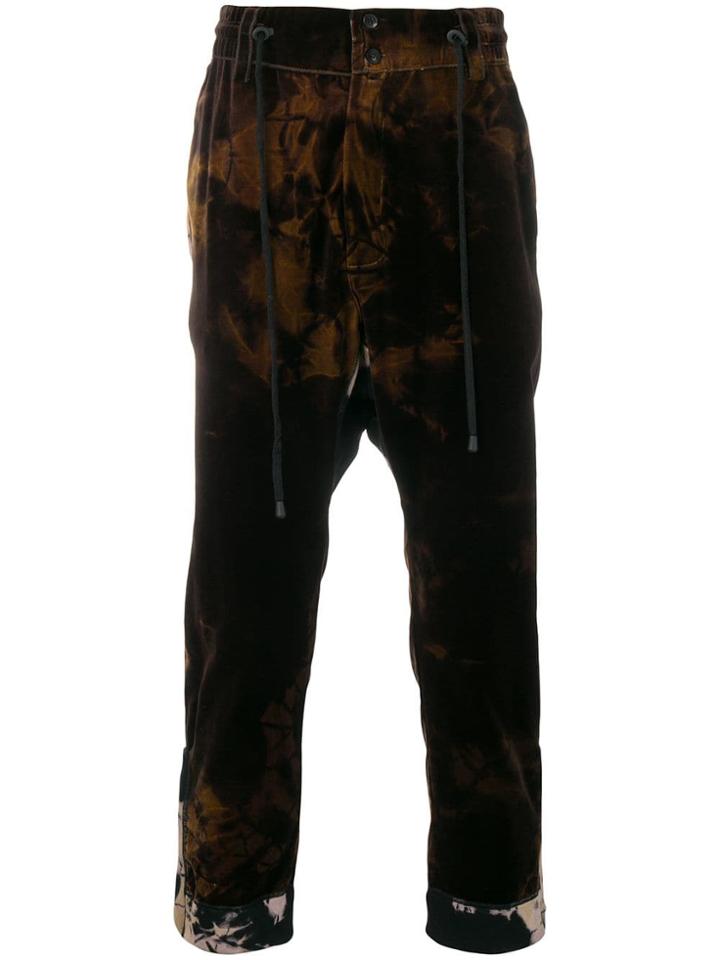 Di Liborio Printed Velvet Trousers - Brown