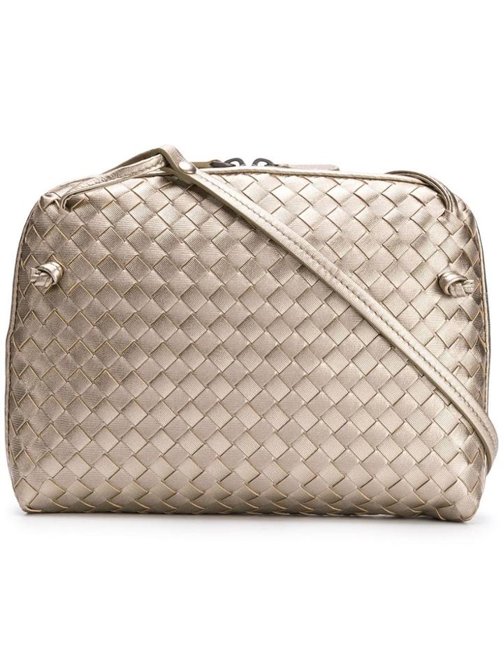 Bottega Veneta Intrecciato Crossbody Bag - Gold