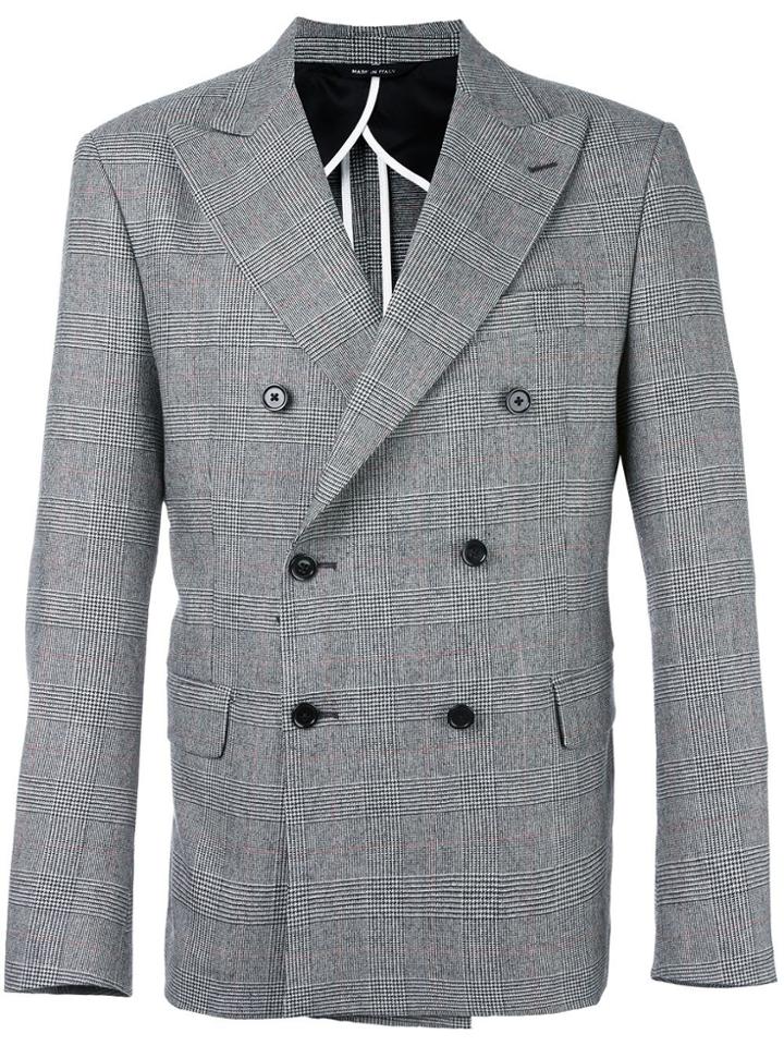 Lc23 Glen Plaid Double-breasted Blazer - Grey