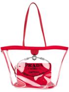 Prada Plex Logo Shopper - Red