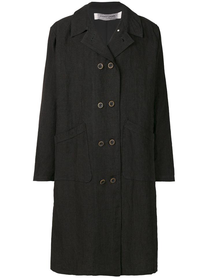 Individual Sentiments Double Breasted Coat - Black