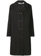 Individual Sentiments Double Breasted Coat - Black