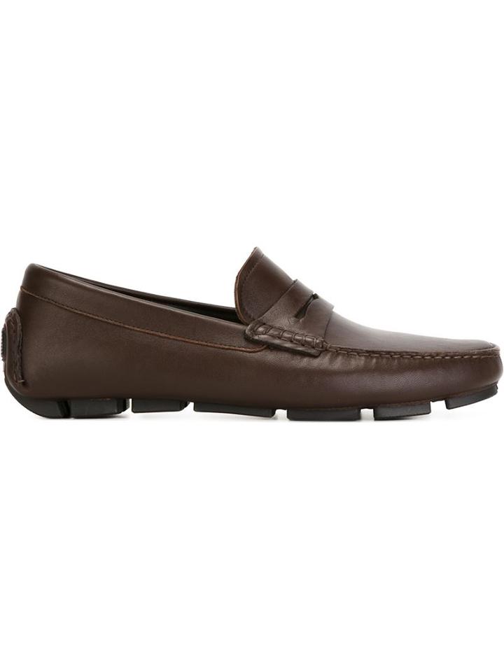 Canali Classic Penny Loafers, Men's, Size: 40, Brown, Leather/rubber