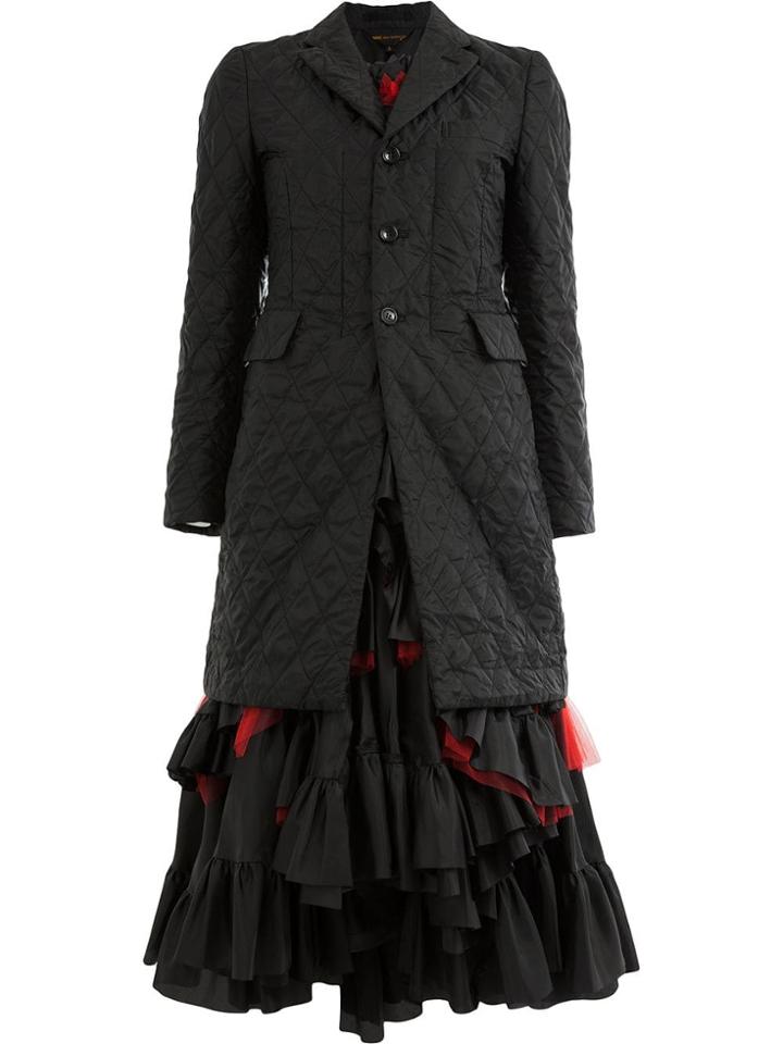 Comme Des Garçons Blazer-style Tiered Dress - Black