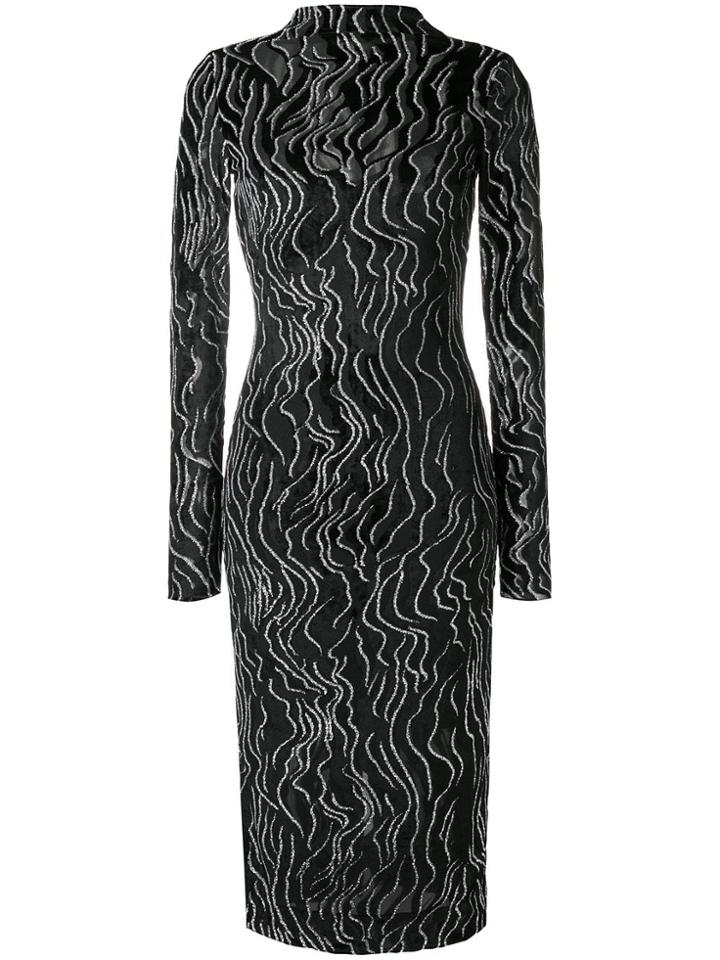 Kenzo Fitted Metallic Dress - Black
