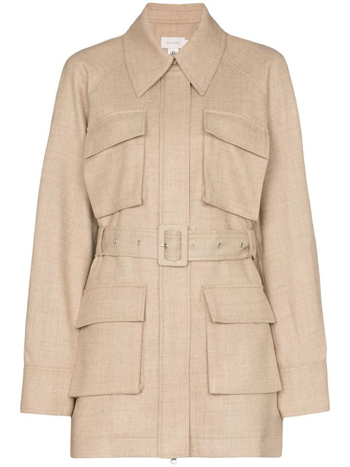 Low Classic Multi Pocket Belted Shirt Jacket - Neutrals