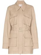 Low Classic Multi Pocket Belted Shirt Jacket - Neutrals