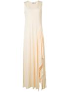 Jil Sander Long Drape Detail Dress, Women's, Size: 36, Nude/neutrals, Viscose