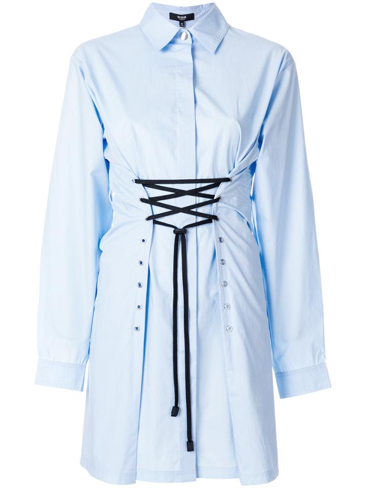 Versus Waist-tied Shirt Dress - Blue