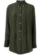Jejia Ruffle Long-sleeve Blouse - Green