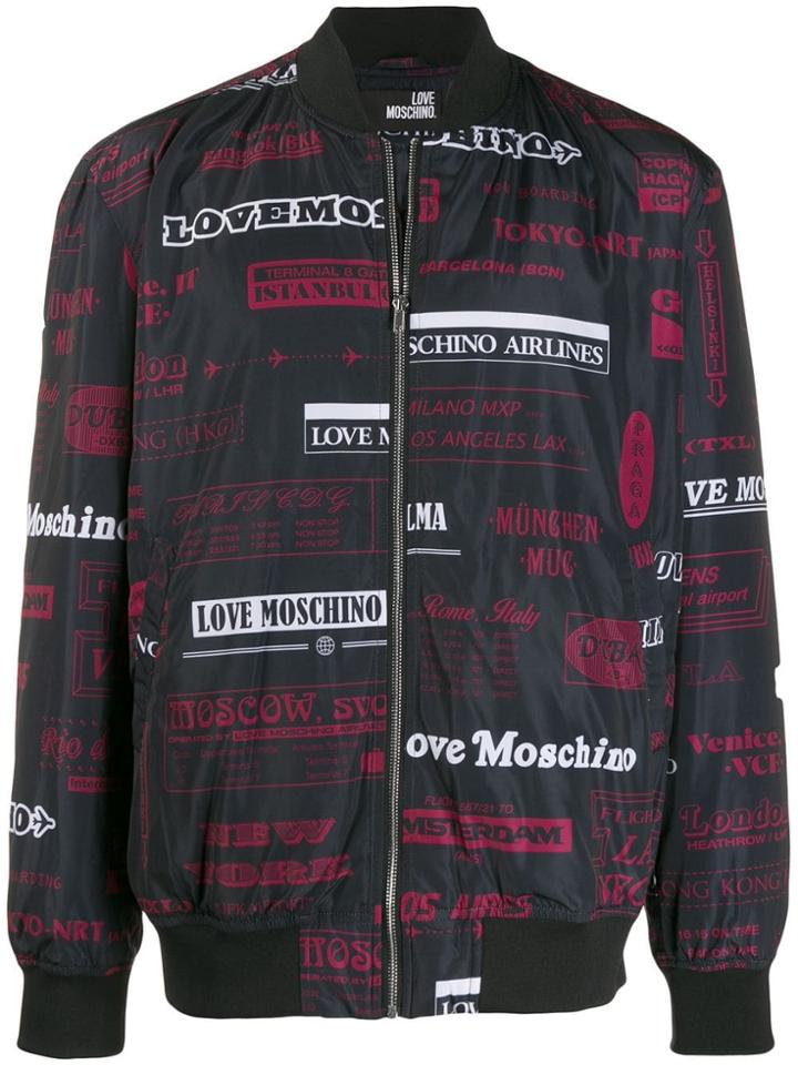 Love Moschino Moschino Airlines Print Jacket - Black