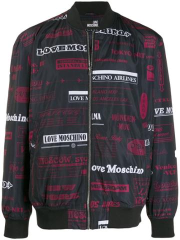 Love Moschino Moschino Airlines Print Jacket - Black