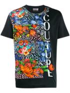 Versace Jeans Couture Optical Flowers Print T-shirt - Black