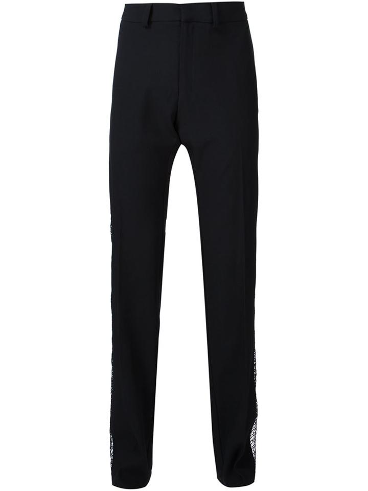 Todd Lynn Lace Side Panel Trousers, Men's, Size: 46, Black, Wool