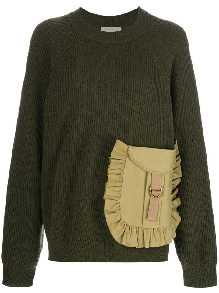 Erika Cavallini Ruched Pocket Jumper - Green
