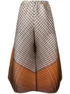 Pleats Please By Issey Miyake - Colour Block Wide-leg Trousers - Women - Polyester - I, Nude/neutrals, Polyester