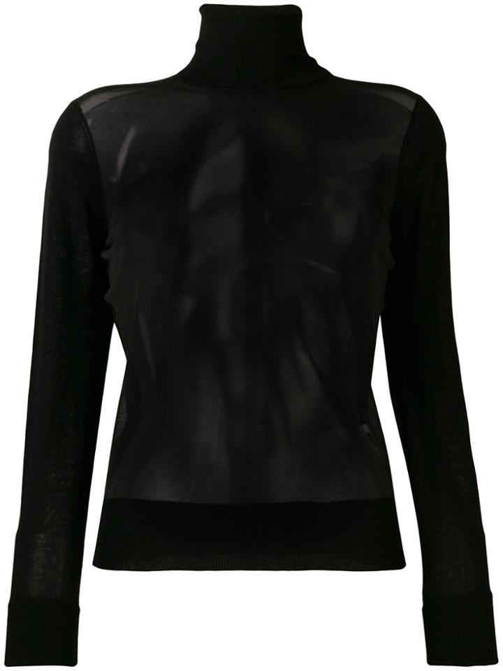 Neil Barrett Sheer Front Sweater - Black