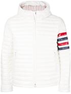 Thom Browne 4-bar Quilted Down Satin Tech Jacket - White