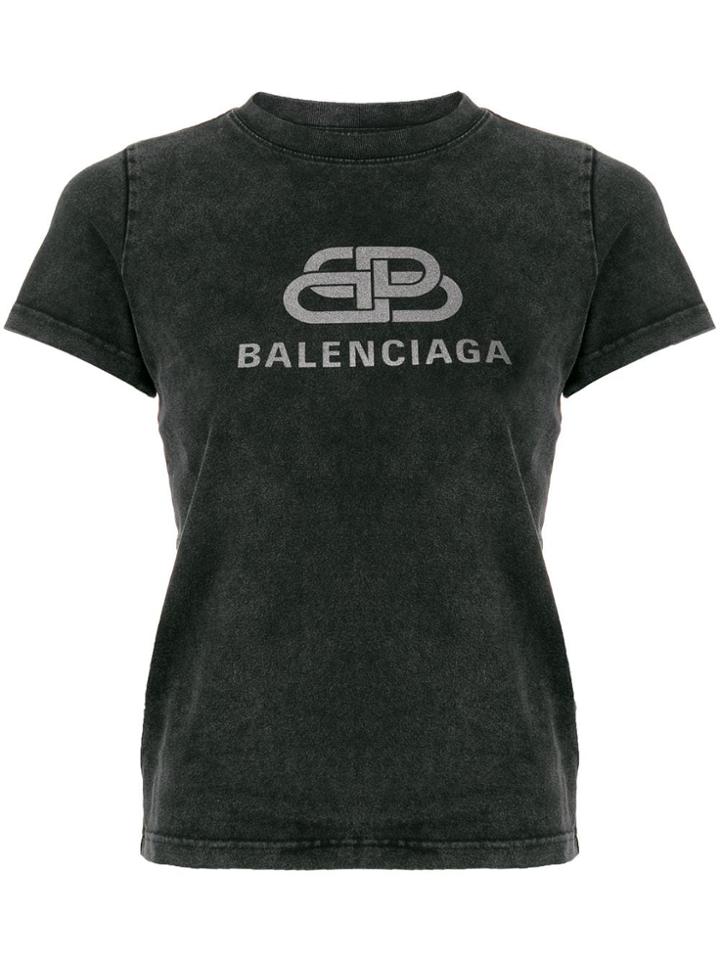 Balenciaga Bb Balenciaga Logo T-shirt - Grey