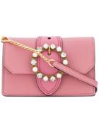 Miu Miu Crystal Buckle Shoulder Bag - Pink & Purple