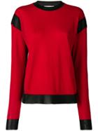 Sonia Rykiel Contrast Knit Jumper - Red