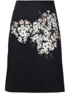 Carolina Herrera 'jasmine 'a-line Skirt, Women's, Size: 2, Black, Cotton/acetate/spandex/elastane