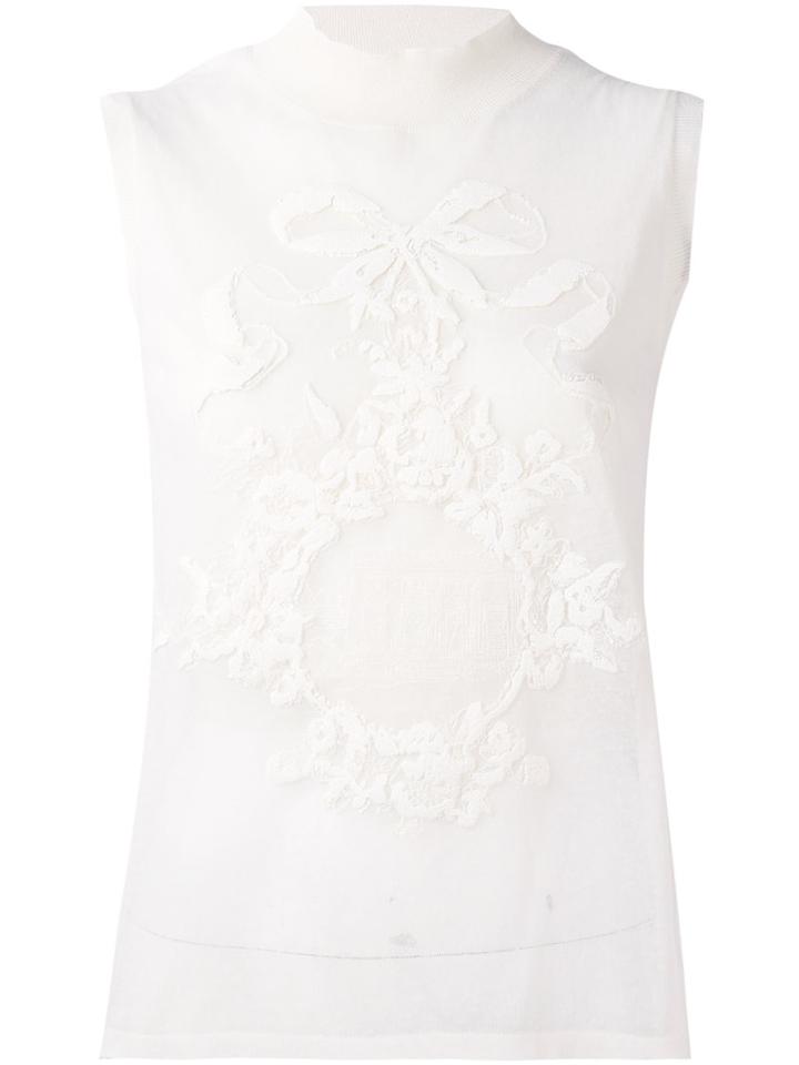 Fendi - Draped Sleeveless Top - Women - Cotton/linen/flax/polyamide/viscose - 42, White, Cotton/linen/flax/polyamide/viscose