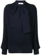 Circus Hotel Pleated Knit Top - Blue