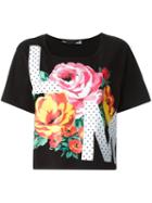 Love Moschino Floral Print Cropped T-shirt