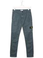 Stone Island Junior Slim-fit Cargo Trousers - Blue