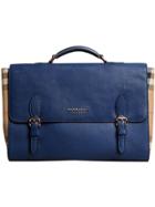 Burberry House Check Satchel - Blue