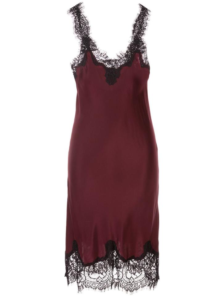 Gold Hawk Lace Detail Dress - Purple