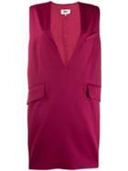 Mm6 Maison Margiela Deep V-neck Dress - Red