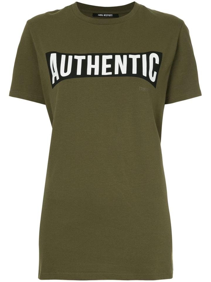 Neil Barrett Slogan Print T-shirt - Green