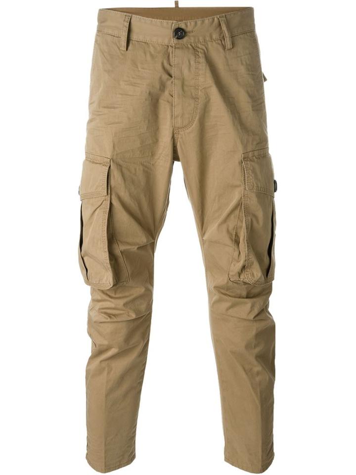Dsquared2 Cargo Trousers, Men's, Size: 50, Brown, Cotton