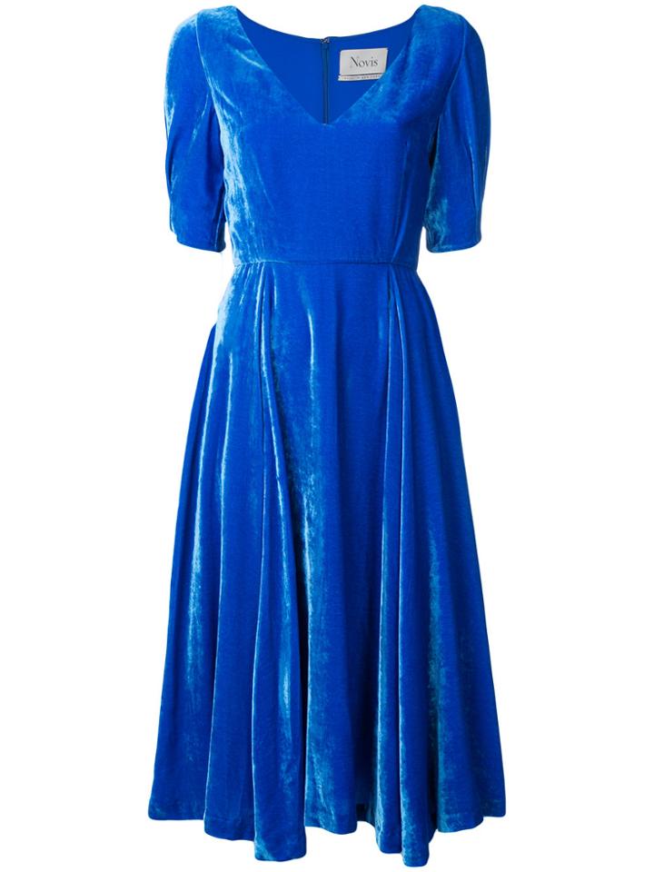 Novis Skater Midi Dress - Blue