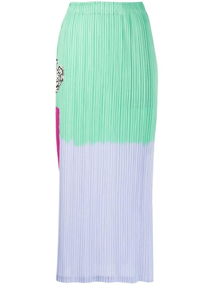 Pleats Please Issey Miyake Pleated Midi Skirt - Green