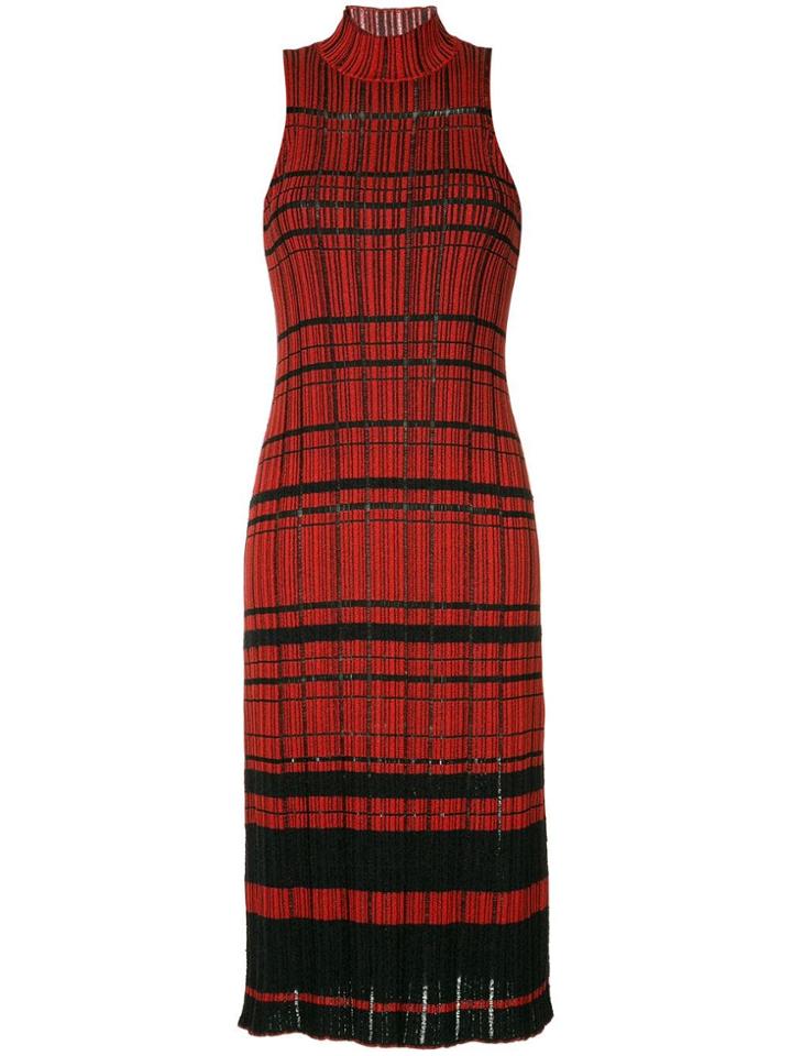 Proenza Schouler Drop Stitch Knit Dress - Red