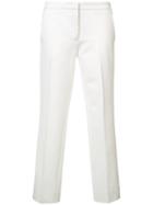 Derek Lam Straight Cropped Trousers, Women's, Size: 44, White, Viscose/polyimide/spandex/elastane