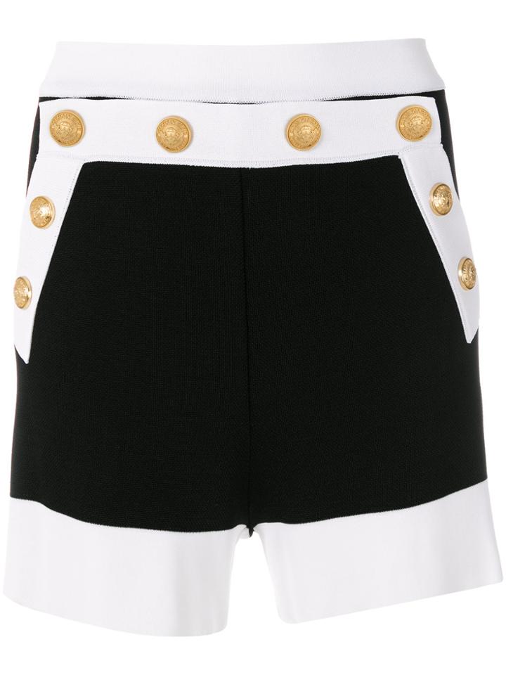 Balmain Button-embellished Shorts - Black